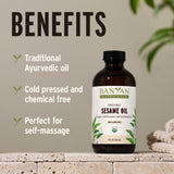 Banyan Botanicals Organic Unrefined Sesame Oil - Rich & Warming Ayurvedic Massage Oil for Body & Scalp - Traditional Abhyanga Oil for Deep Tissue