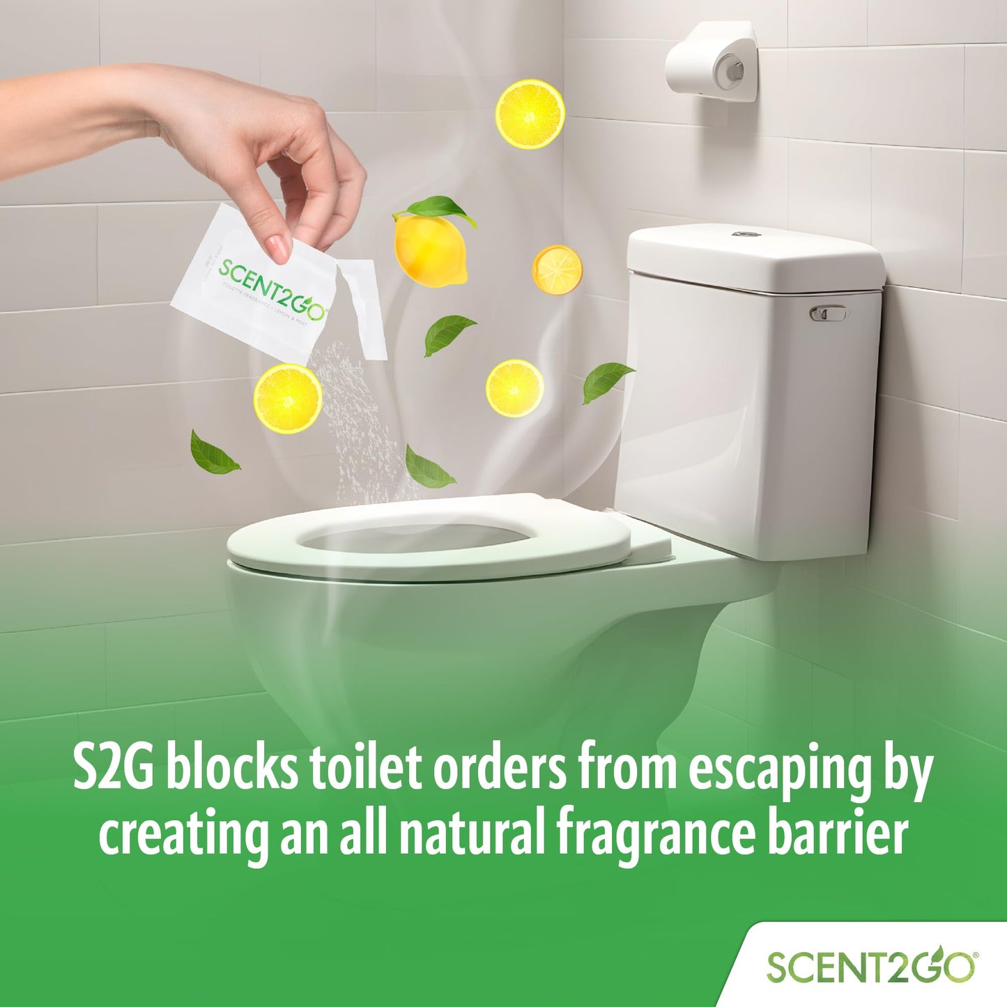 Scent2Go Toilet Odor Eliminator Powder - Before-You-Go Bathroom Deodorizer - Travel Size Single-Use Packets - No Spray, No Bottle, No Leak