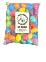 Pre Filled Chocolate Candy Plastic Easter Eggs with Free Unique Shopper Egg Token (50)