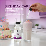 Dolce Flav Birthday Cake Extract - 2 Ounce Water-Soluble Kosher, Sugar-Free, Concentrated Festive Cake Flavoring for Frostings, Cupcakes & Desserts