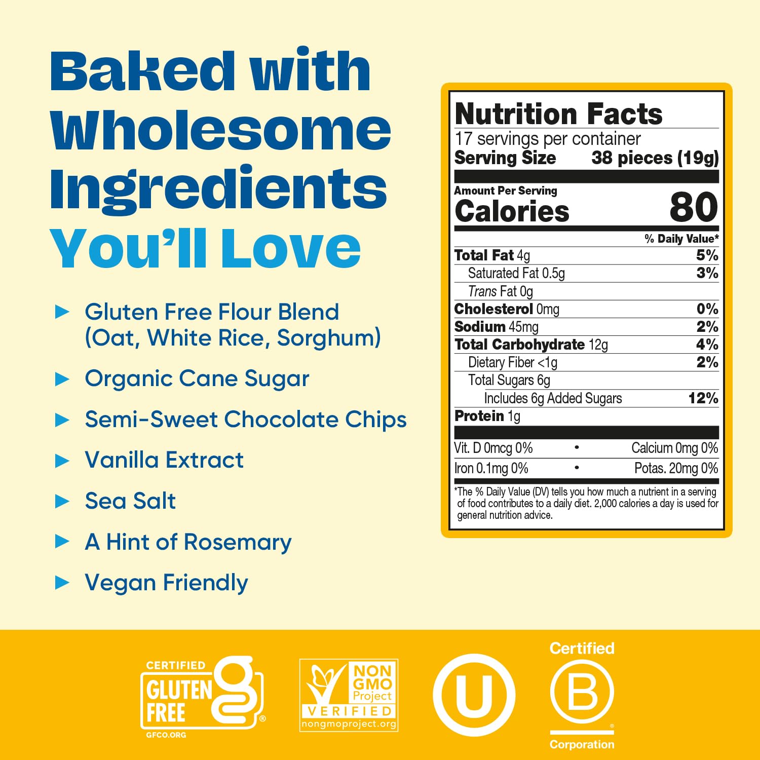 Gluten Free Partake Teeny Tiny Crunchy Chocolate Chip Cookies - Vegan - Free From the Top 9 Allergens Including Dairy, Wheat, Soy, Eggs, & Peanuts