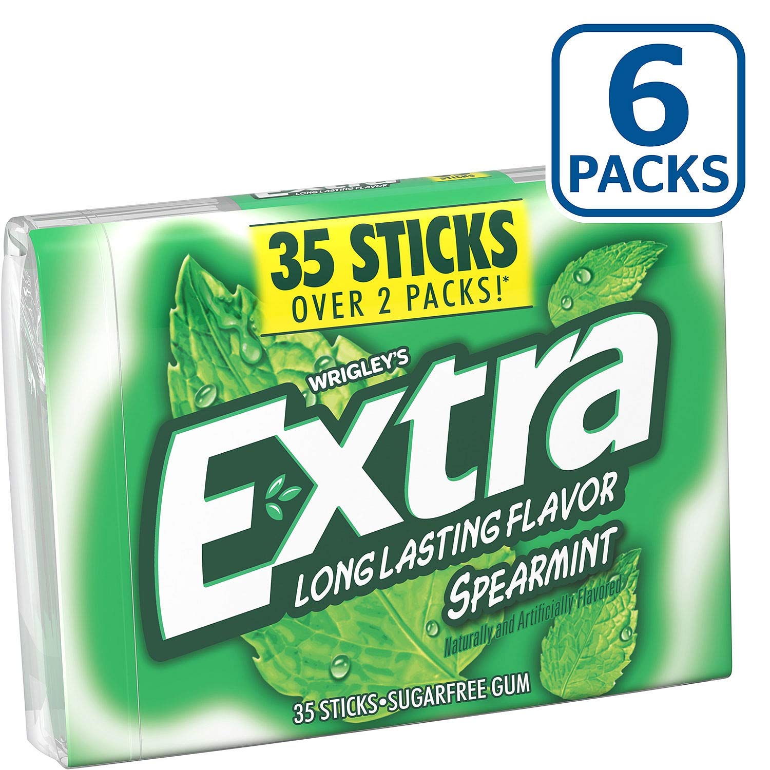 Extra Spearmint Sugar-free Gum (35 Count, 6 Packs.) (4 Pack)