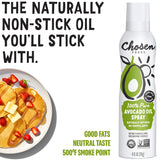 Chosen Foods 100% Pure Avocado Oil Spray, Keto Diet Friendly, Kosher Cooking Spray for Baking, High-Heat Cooking and Frying (6 oz, 2 Pack)