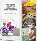 Formula 409 Stone/Steel Cleaner 32 oz Spray and Formula 409 Original Scent Multi-Surface Cleaner Liquid 64 oz Bundle with Microfiber Auto Cleaning