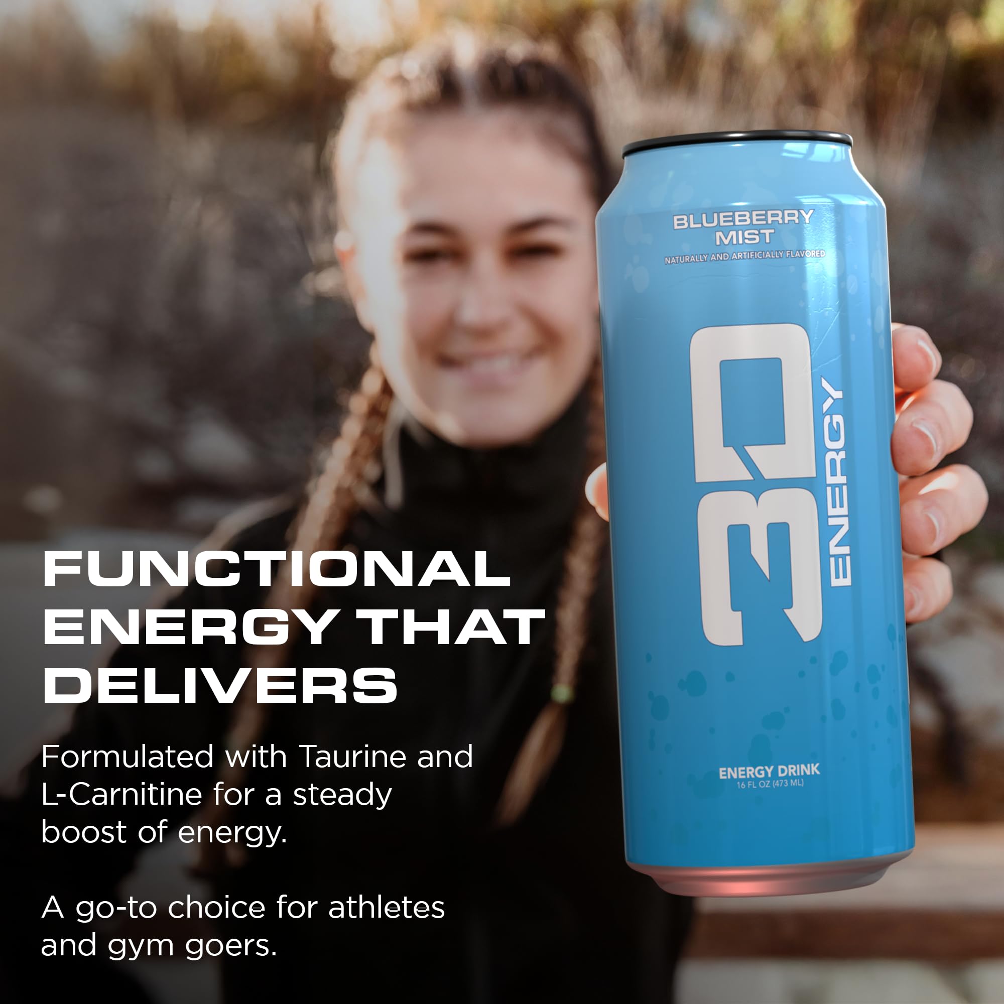 3D Sugar-Free Energy Drinks, Variety Pack - Clean Energy Drink with 200mg Caffeine, Taurine & L-Carnitine - Pre Workout Fitness Drink for Gym