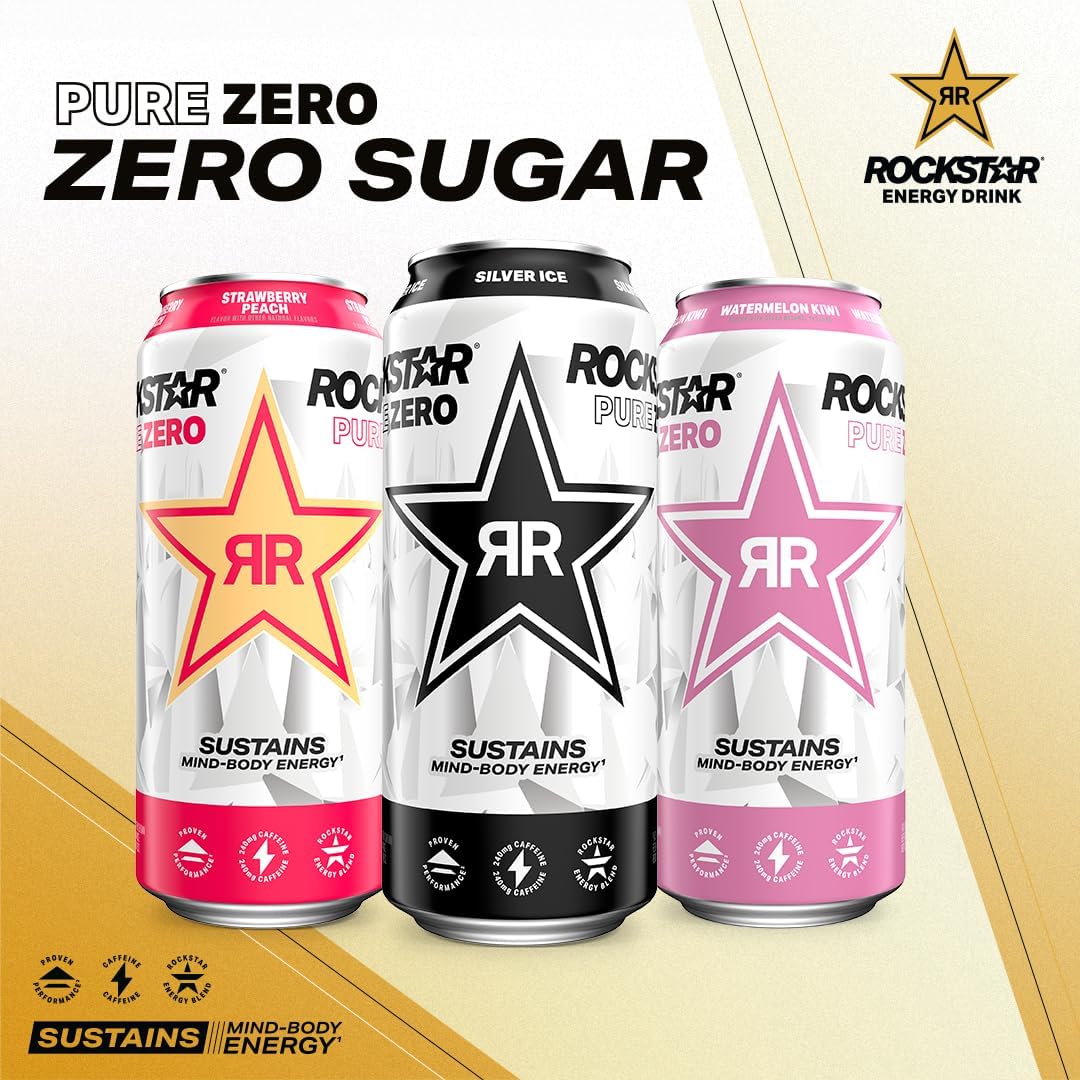 Rockstar Pure Zero Fruit Punch, 16 Fl Oz Can