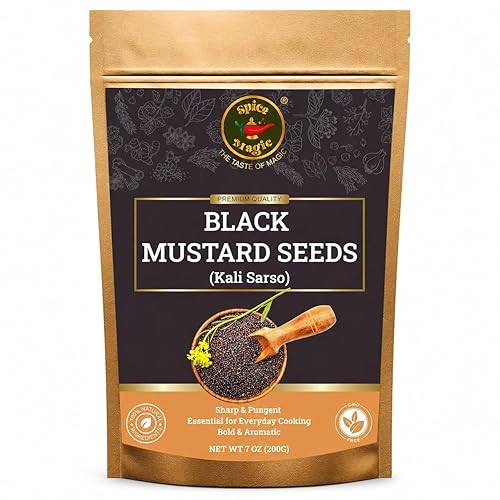 Spice Magic Black Mustard Seed ~ 100% Pure, Aromatic & Natural | 7oz (200g) I Kali Rai | Non-GMO | Indian Origin