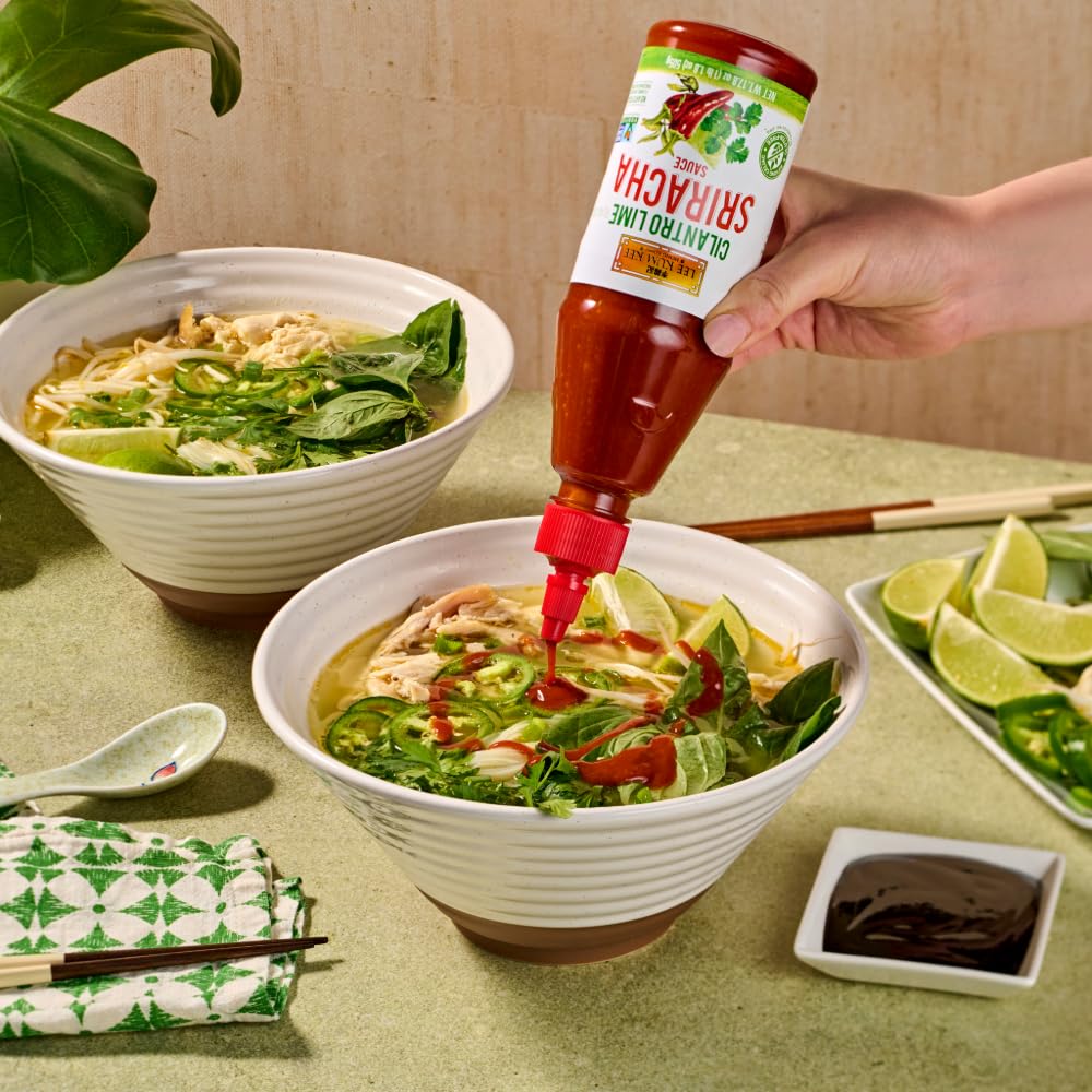 Lee Kum Kee Lime Cilantro Flavored Sriracha (17.8 oz - 1 Pack) Gluten Free | Spicy, Tangy & Refreshing Flavor | Perfect for Grilling, Stir-Frying