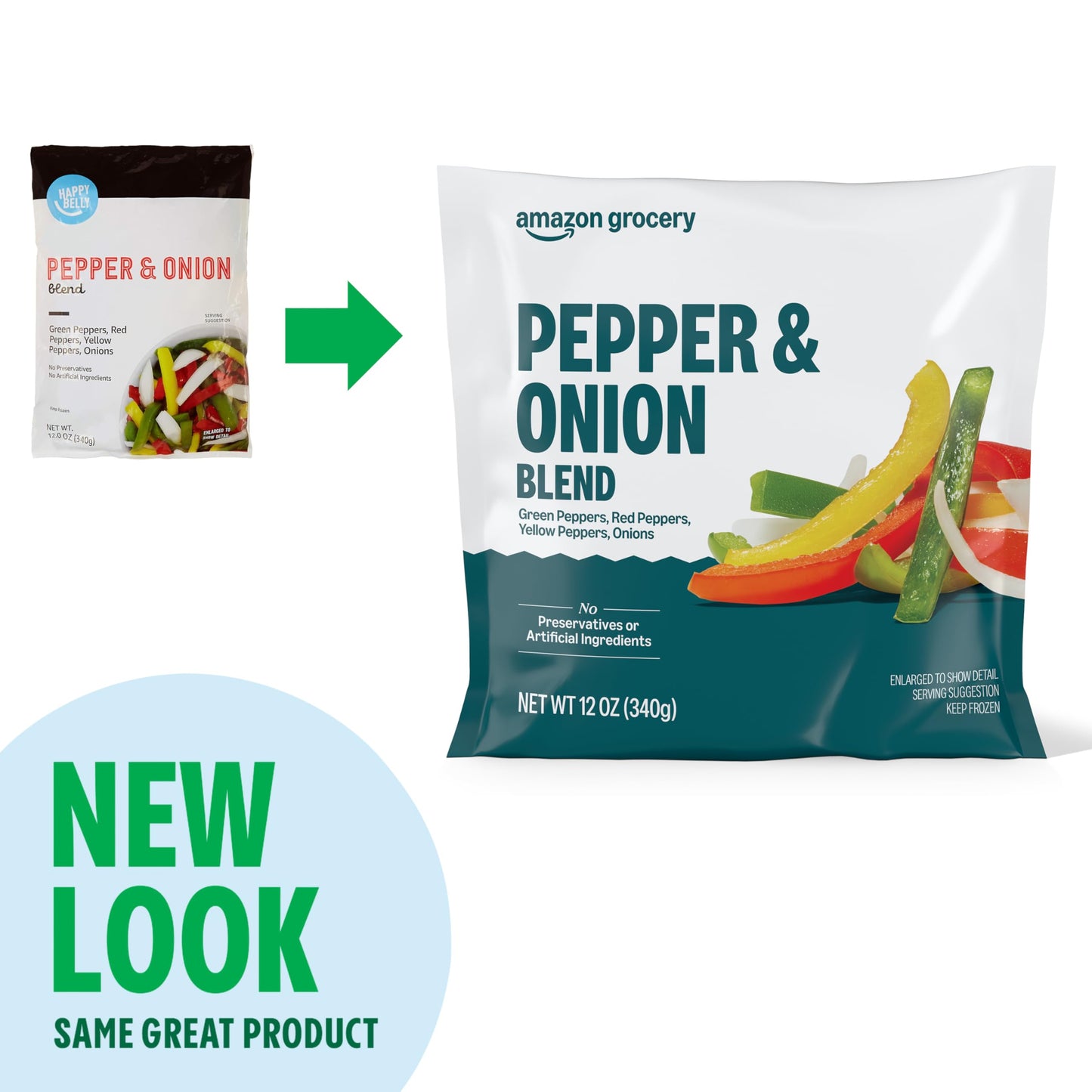 Amazon Grocery, Pepper & Onion Blend, 12 Oz, Frozen