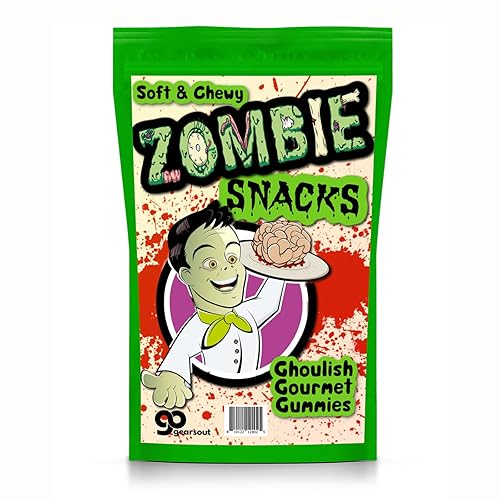 Zombie Snacks Body Part Gummies - Weird Gummy Candy for Kids - Funny Creepy Zombie Gag Gift for Halloween Costume Contest Prizes - Chewy Eyeballs
