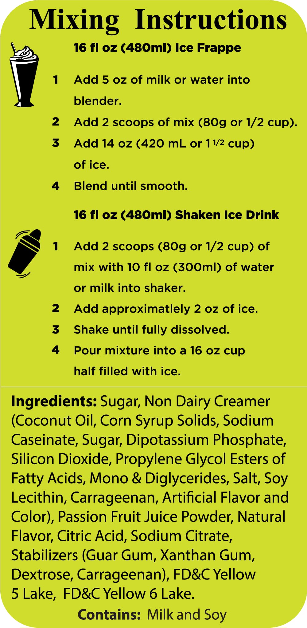 Angel Specialty Products, Blended Smoothie, Frappe Powder Mix, Passion Fruit [3 LB] [34 Servings]
