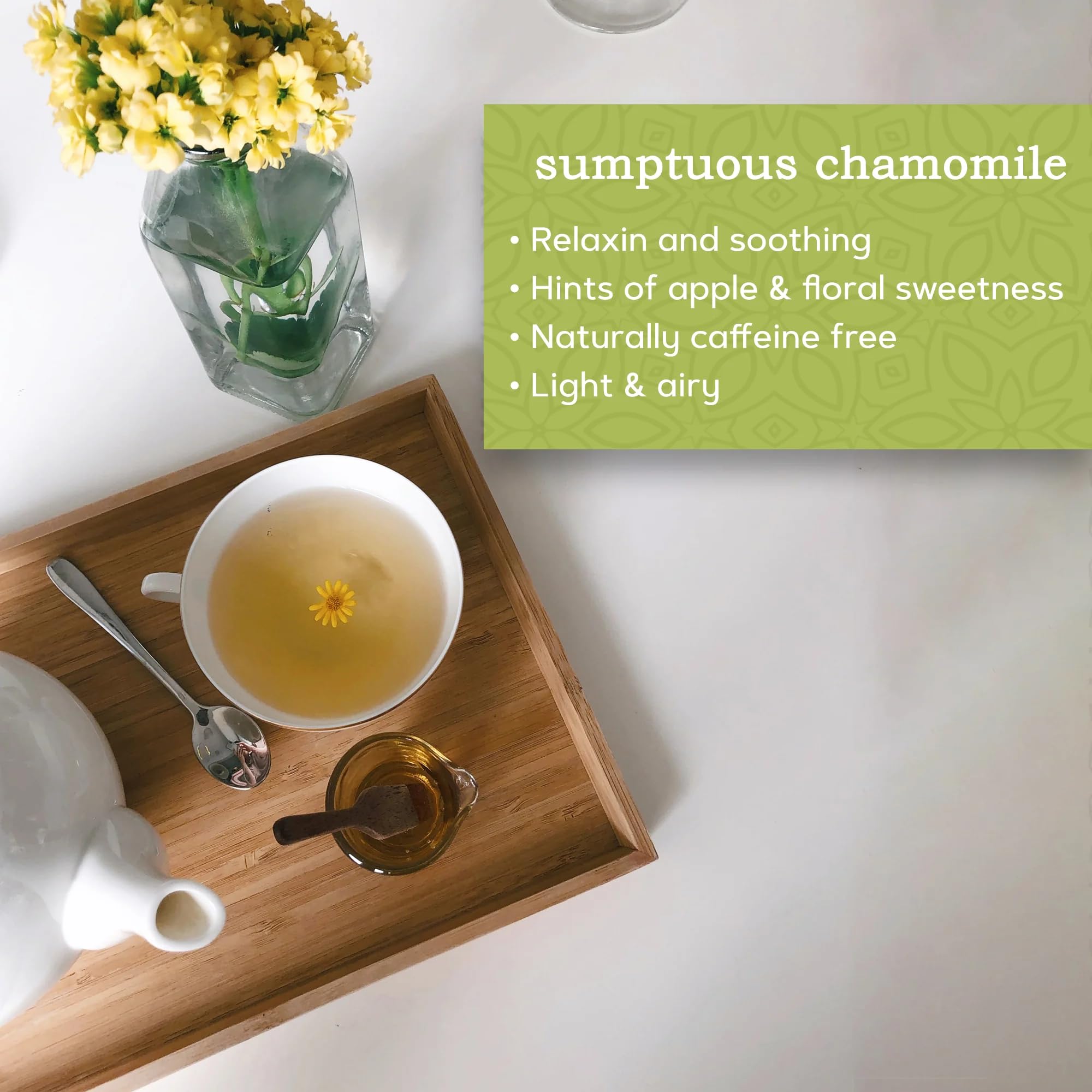 Avocado Leaf/Chamomile Tea - Caffeine-free, Herbal Tea | Immune Support | Cold Brew or Hot Tea | 15 Tea Bags - 30 Servings (Gluten Free & Non-GMO)