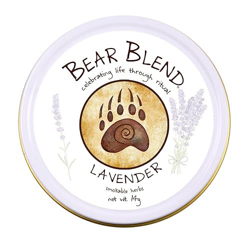 Bear Blend Lavender Smokable Herbs, Loose Herbal Tea, 14g Tin, Caffeine Free