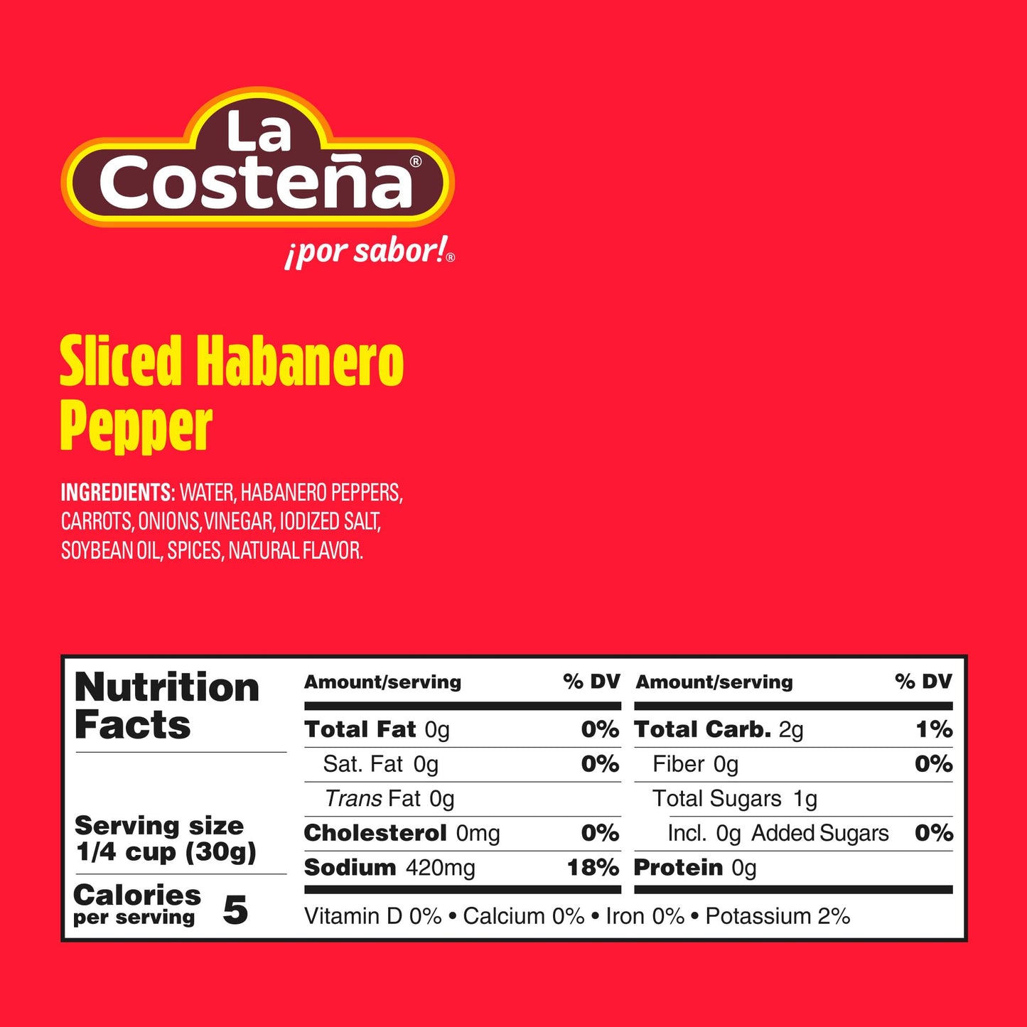 La Costeña Sliced Habanero Pepper for Mexican Food, Mango Habanero Salsa, Guacamole, Enchiladas, Spicy Nacho & Taco Toppings - Hot Pickled Vegetables