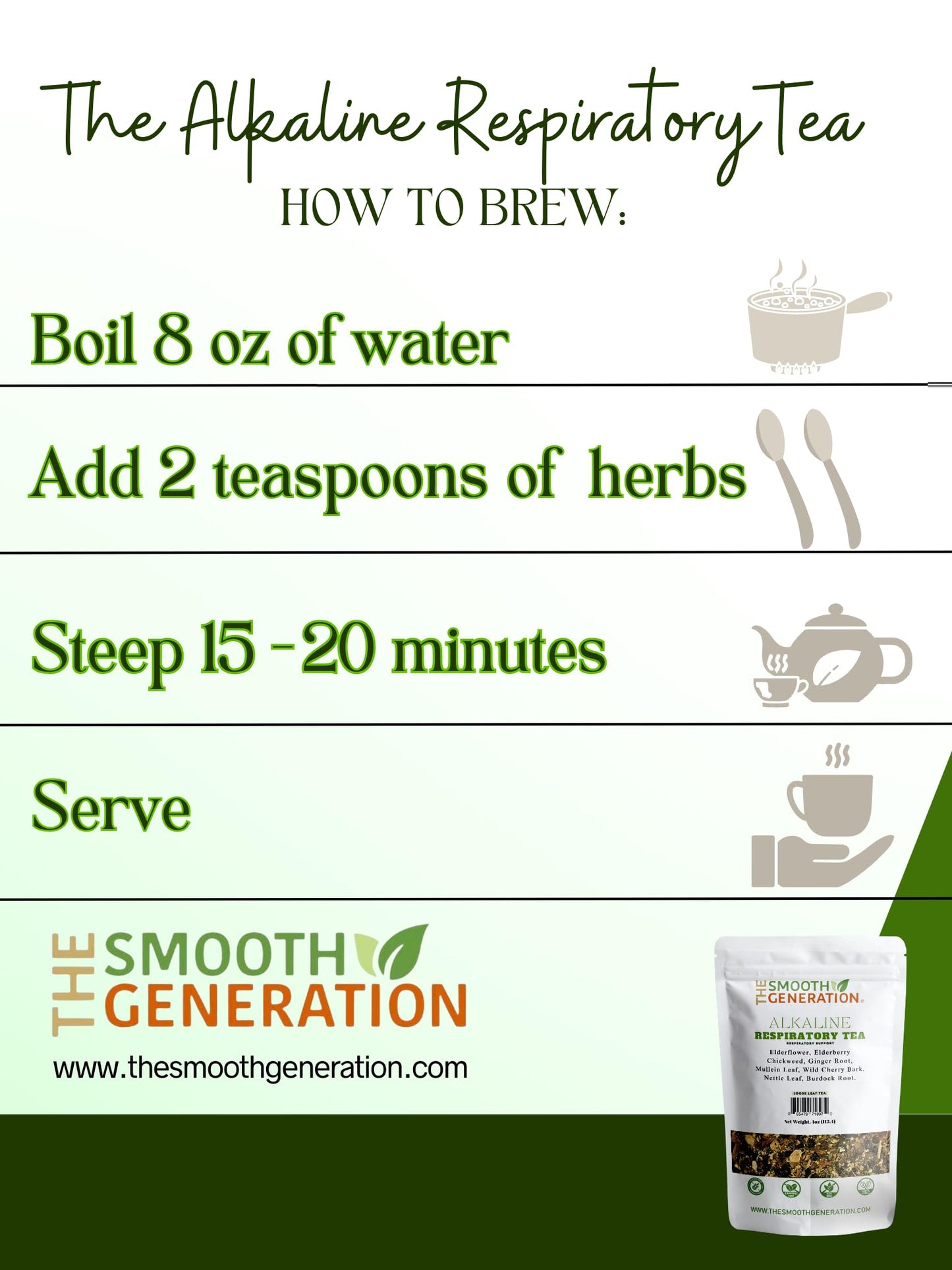 Alkaline Respiratory Tea - 100% Wildcrafted Herbs for Lung & Respiratory Support | Immune Boost & Detox | 4 oz Loose Leaf