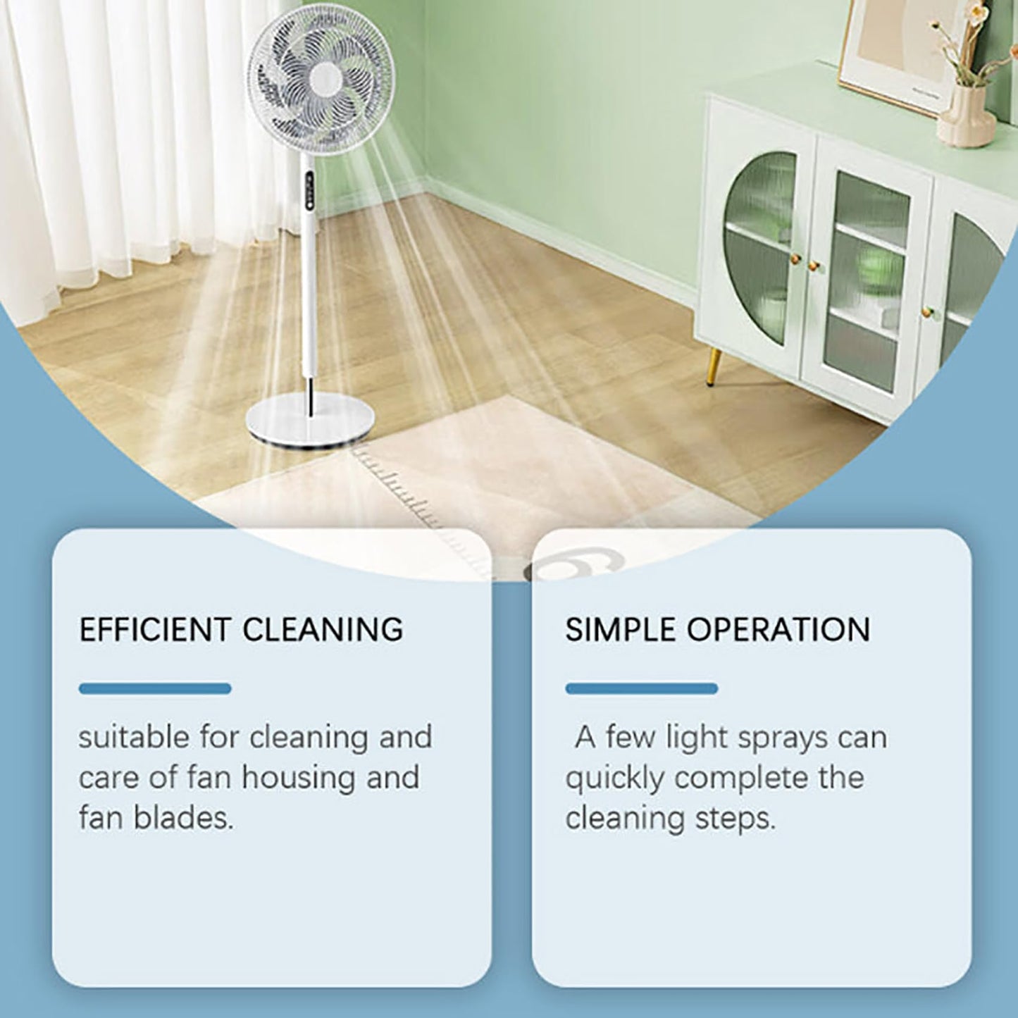 Lunkun Fan Cleaner Spray, Household Powerful Fan Cleaner, Effortless Fans Blade Cleaners No-Rinse, Degreasing & Dust Removal Formula, Quick Wipe Clean