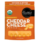 Healthier Comforts Organic Cheddar Cheese Powder | Gluten Free, Keto-Friendly, Non-GMO, Antibiotic & Hormone Free | Perfect for Popcorn Seasoning, Mac