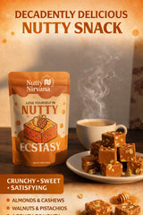 Nutty Nirvana Nut Dessert 220g - Premium Mixed Nut, Sweet Gift Box, Handmade Gourmet Sweets with Pistachio Almond Walnut, Snack, Artisan Fudge Treat