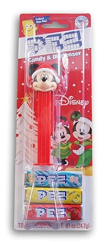 Pez Candy Dispenser Holiday Stocking Stuffer with 3 Pez Rolls (Mickey Mouse)