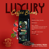 Mt. Zulu Pink Bourbon Beans - Fermented with Strawberry, Cherry & Blackberry | Specialty Colombian Coffee | Fruity Cup | 8.8 oz bag