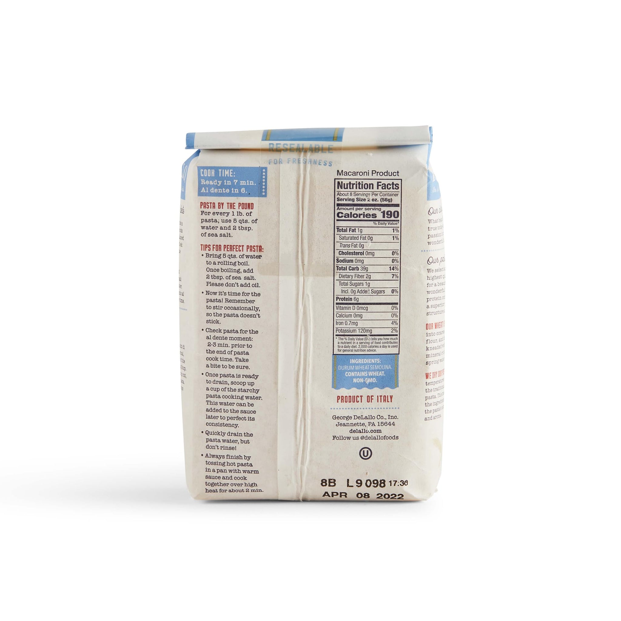 DeLallo Acini di Pepe Pasta, Pastina Pasta Made in Italy, Made with Only 100% Durum Wheat Semolina Flour, Non-Enriched, All Natural, Bronze Cut