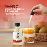 Dolce Flav Mango Extract - 2 Ounce Water-Soluble Multipurpose Flavoring Ideal for Baked Goods, Beverages, Coffee, Desserts & Ice Cream - Mango Essence