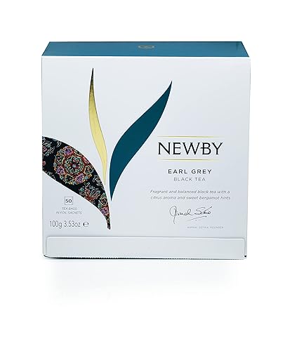 Earl Grey Black Tea by Newby Teas - 50 Individually Wrapped Tea Bags - Flavoured with Pure Bergamot Oil - Premium Black Tea Blend