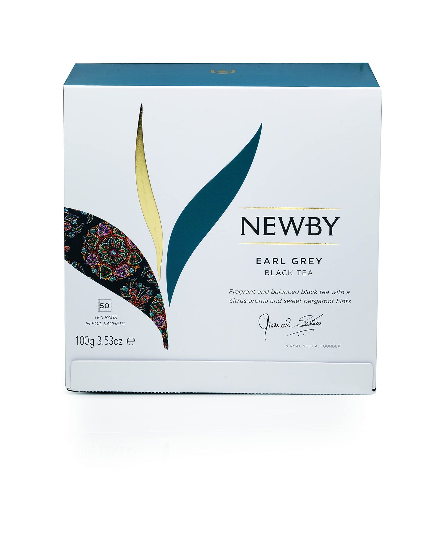 Earl Grey Black Tea by Newby Teas - 50 Individually Wrapped Tea Bags - Flavoured with Pure Bergamot Oil - Premium Black Tea Blend