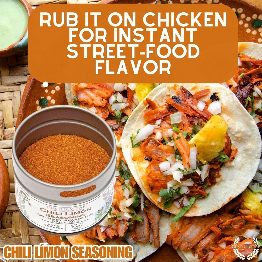 Gustus Vitae | Chili Límon | All Natural Small Batch Gourmet Seasoning