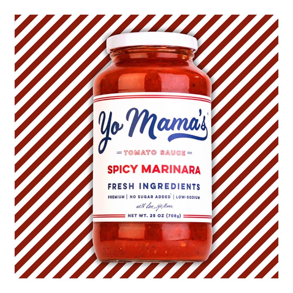 Yo Mamas Foods Sauce Spicy Marinara, 25 oz