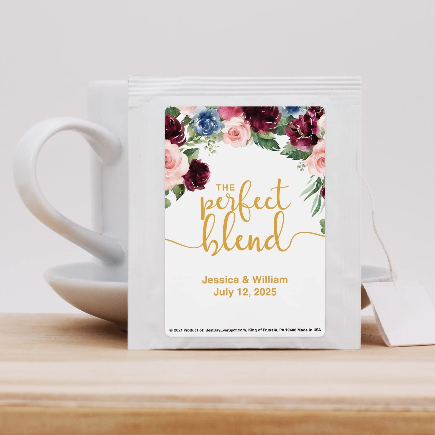 Best Day Ever Spot Tea Party Favors, Perfect Blend Personalized Tea Bags, Tea Bag Favors, Tea Wedding Favor, Tea Favors, Bridal Shower Favors - Set