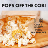 Poppin’ Cobs Microwave Popcorn on the Cob (3) - Healthy, Gluten-Free Fun Snack, Fun Nights, Perfect for Movie popcorn Nights|1 pack Buttery Garlic