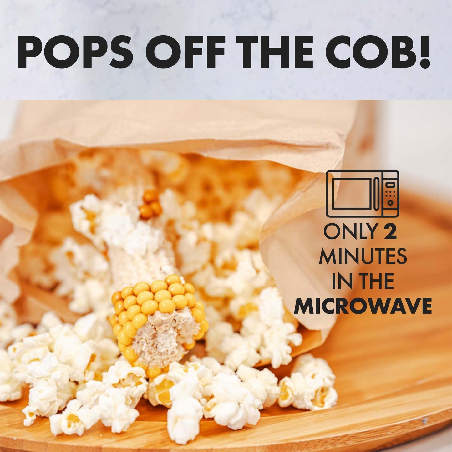 Poppin Cobs Microwave Popcorn on the Cob (3 PK) (Original) Whole Popcorn Kernels, Individually Wrapped Healthy Pop Corn on the Cob with Bags, Gluten