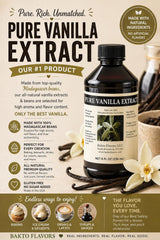 Bakto Flavors Pure Madagascar Vanilla Extract, 8 Ounces
