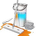 ZJSYJJ Mop and Bucket Set: 360° Flat Squeeze Mop with Long Handle & Wringer Bucket, 6 Washable Microfiber Pads for Kitchen, Bathroom, Wall Cleaning
