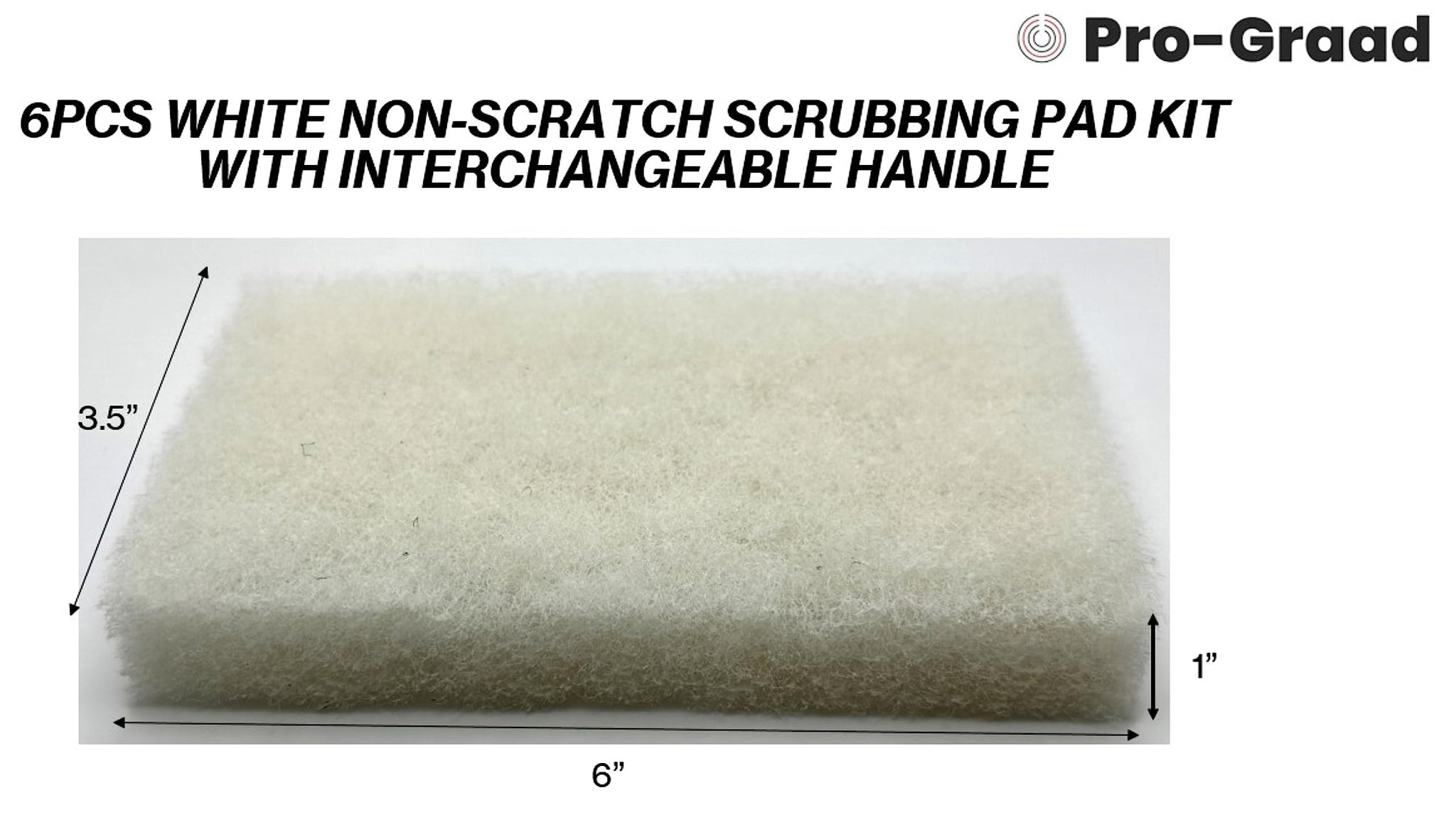 Handled Bath Scrubber 6 Piece Heavy Duty Cleaning Scrub Sponge Brush Bathroom Scouring Pads White Non-Scratch Remove Soap Scum Cleaning Shower Tile