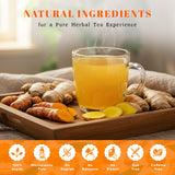 Oxify Organic Turmeric Root Herbal Tea - 100 Eco Friendly Tea Bags (100 Tea Bags, Turmeric)
