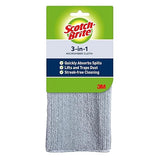 Scotch-Brite 3-in-1 Microfiber Kitchen Cloth, Streak-Free Cleaning, 1 Cloth