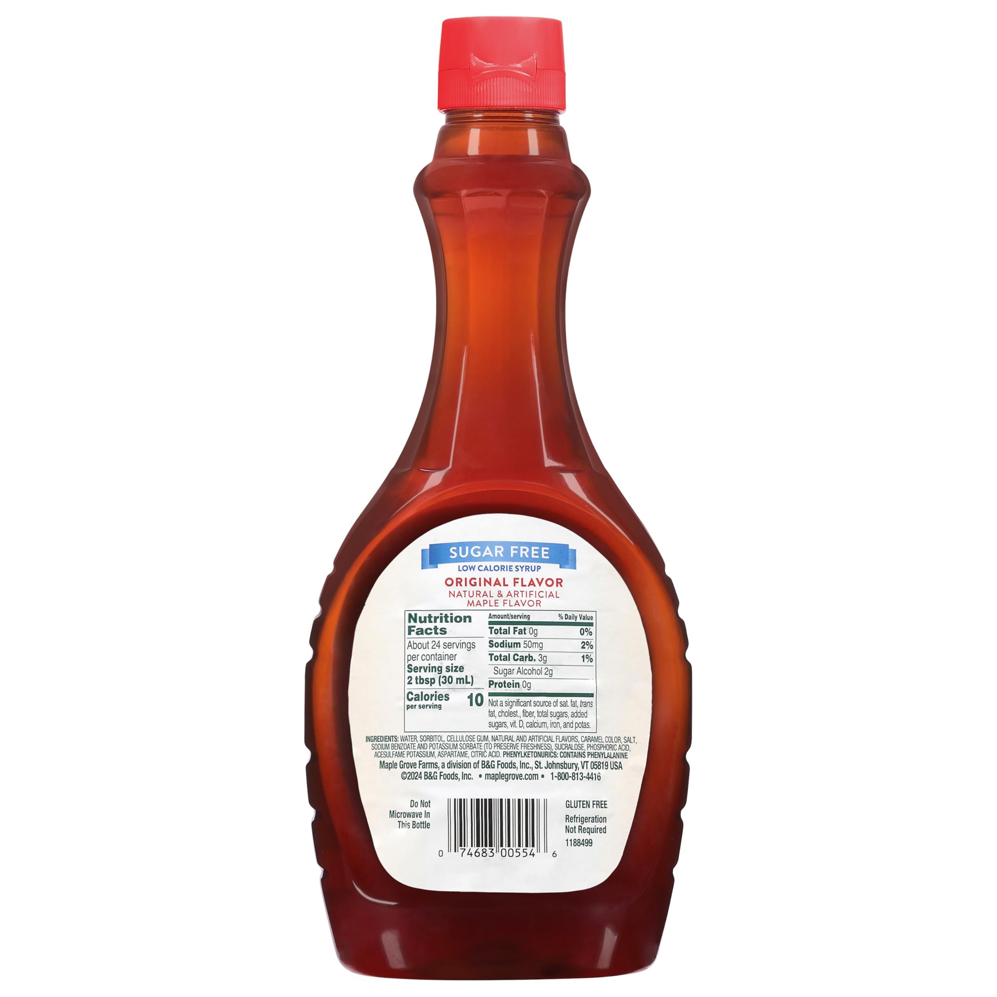 Maple Grove Farms Vermont Sugar Free Syrup, 24 Ounce [Pack of 3]
