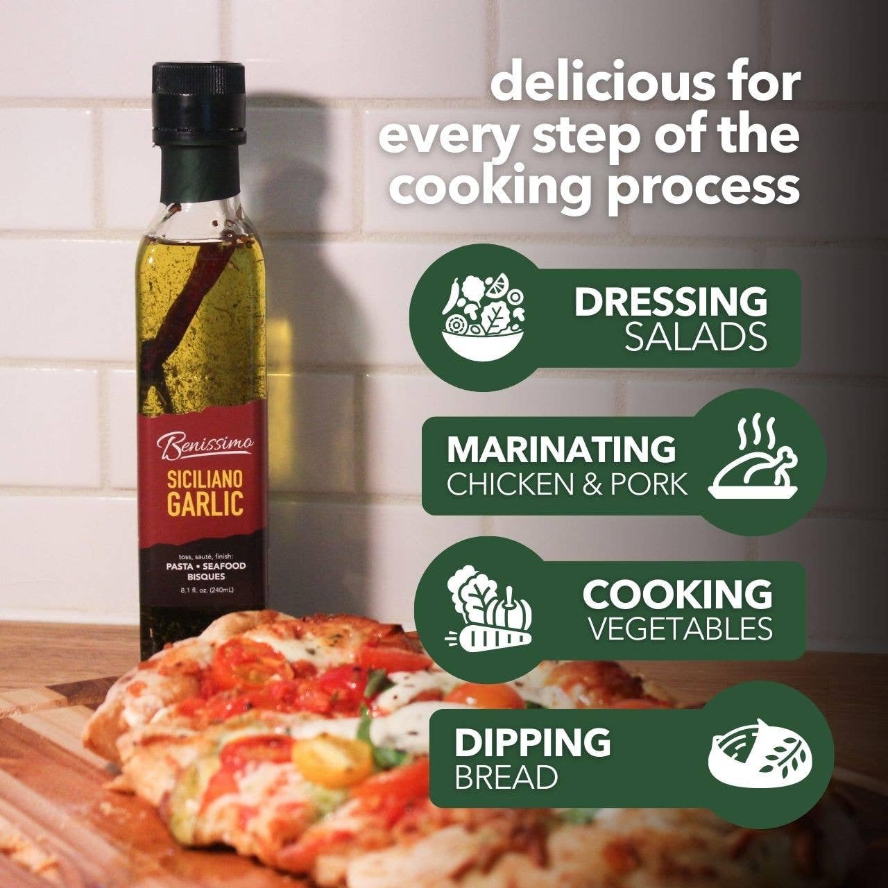 Siciliano Herb Infused Oil, All Natural Gourmet Cooking Oil with Fragrant Mediterranean Herbs, Ideal for Dipping, Roasting, Sautéing, and Drizzling