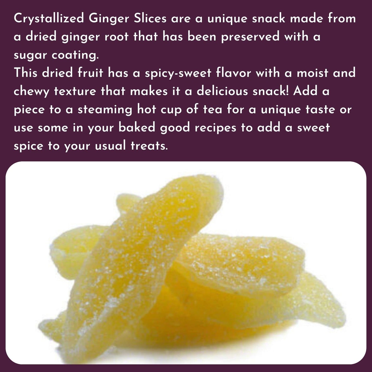 WinCrest Bulk Crystallized Candied Ginger Slices - 5 Lb Case