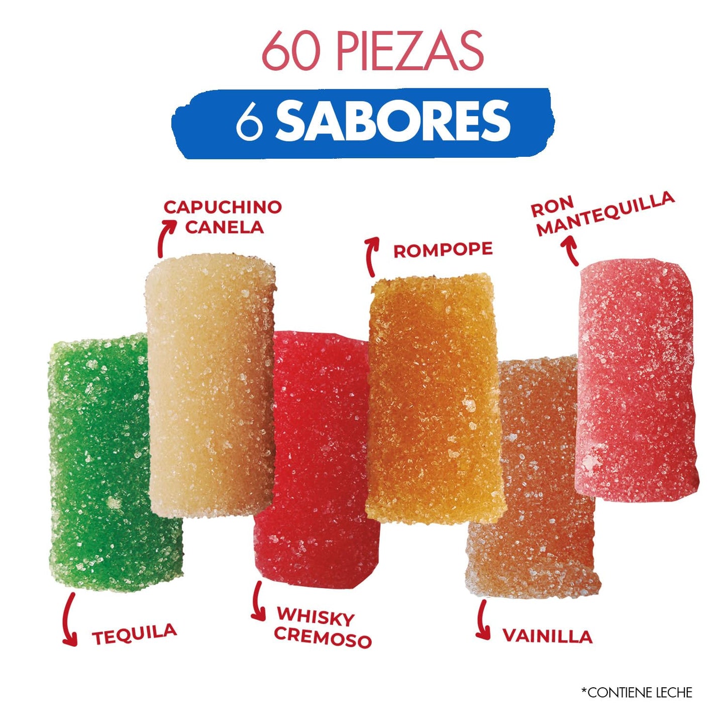 La Coculense - Borrachines - Assorted Milk Candies - 3 Boxes of 60 Pieces Each