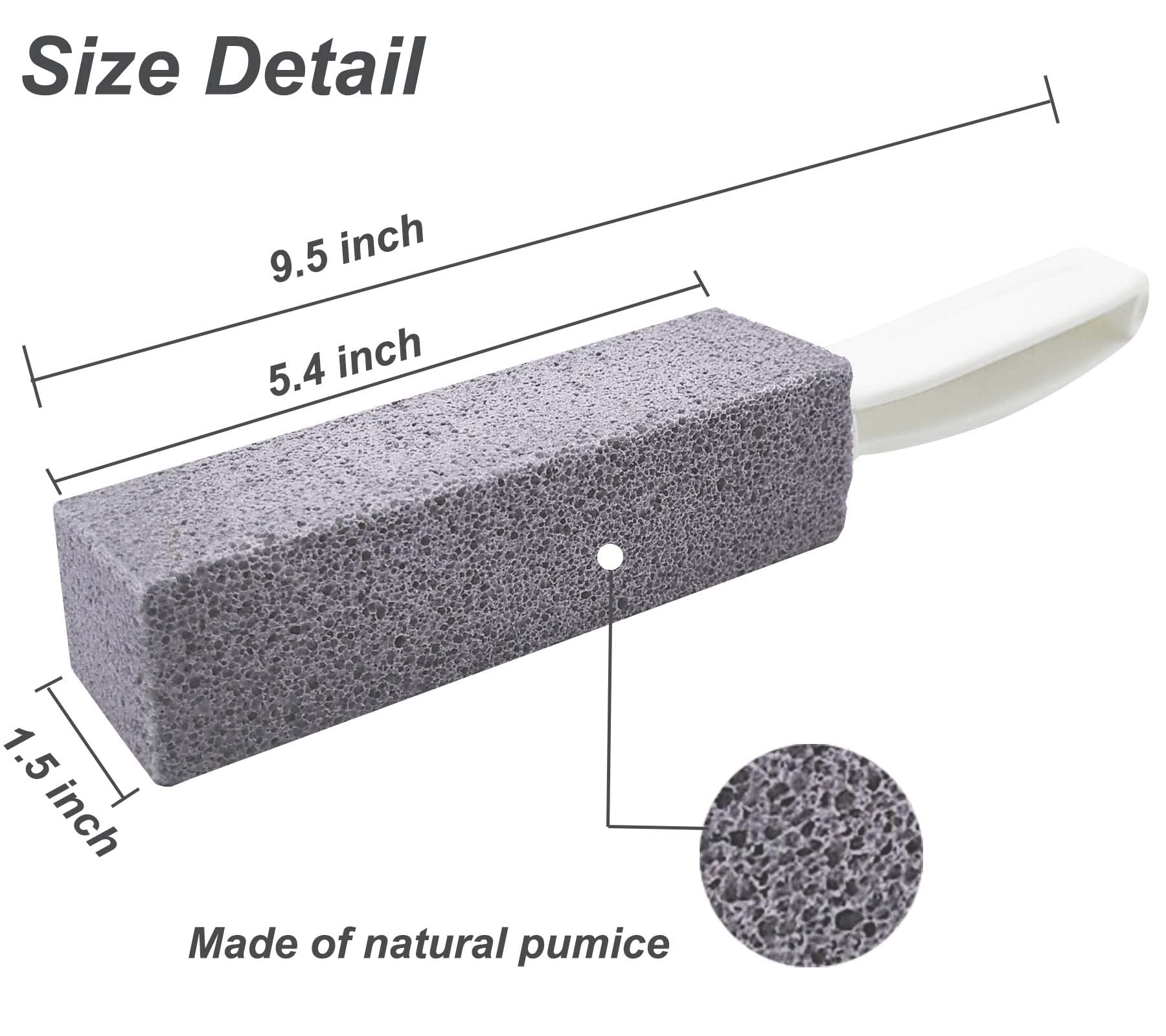 Pumice Stone for Toilet Bowl Cleaning with Handle Household Cleaning 6 Pack