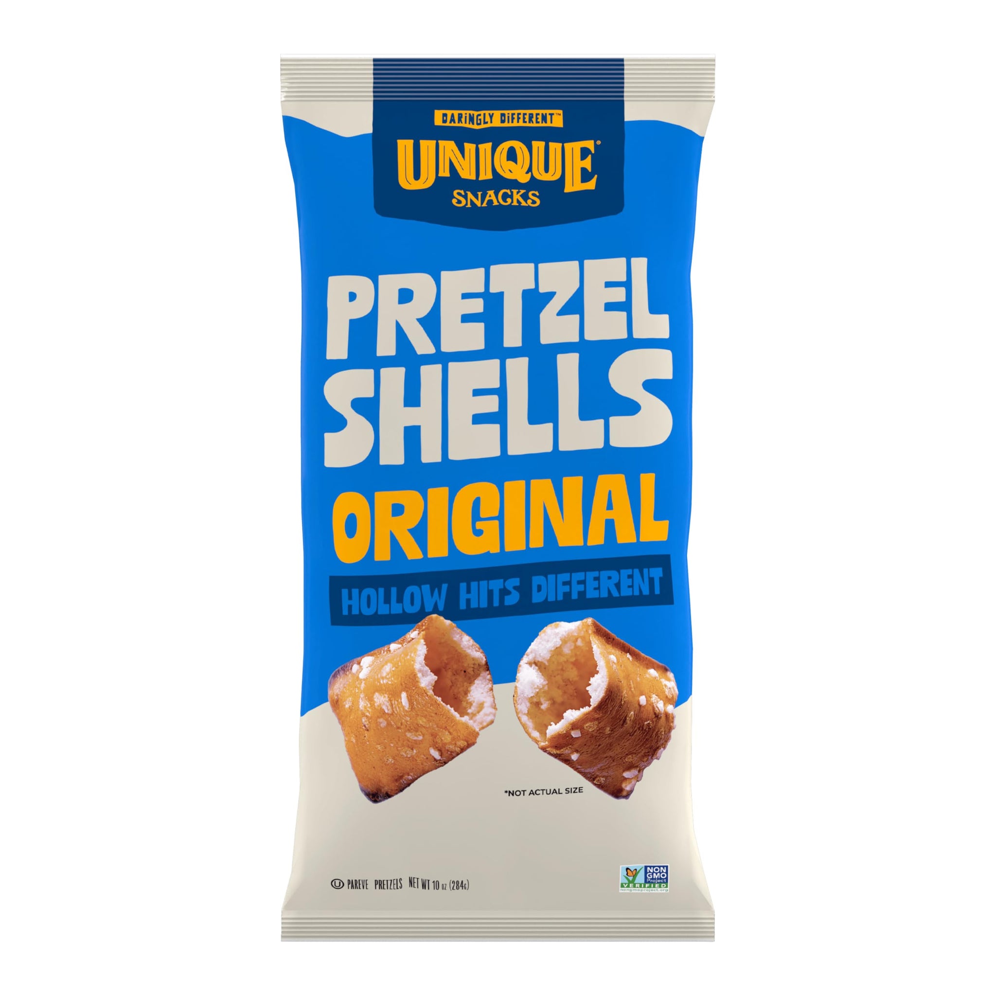 Unique Snacks Original Pretzel Shells Delicious Homestyle Baked Snack Bag Vegan OU Kosher and Non-GMO Food No Artificial Flavor 10 Oz. Bag Pack of 3