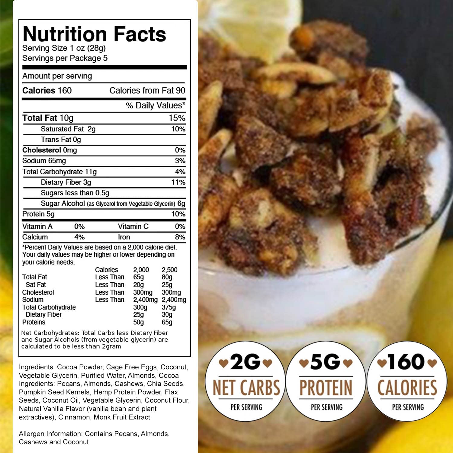 Keto Paleo Granola You Are Loved Foods | Delicious Nut and Seed Clusters | 2G Net Carbs 5G Protein 160 Calorie | Gluten Free Grain Free Paleo Vegan |