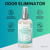 SpaRoom Odor Eliminator Spray - Home Freshener for Strong Smells, Smoke and Pet Neutralizer, Bathroom and Car Deodorizer with Plant-Based Ingredients