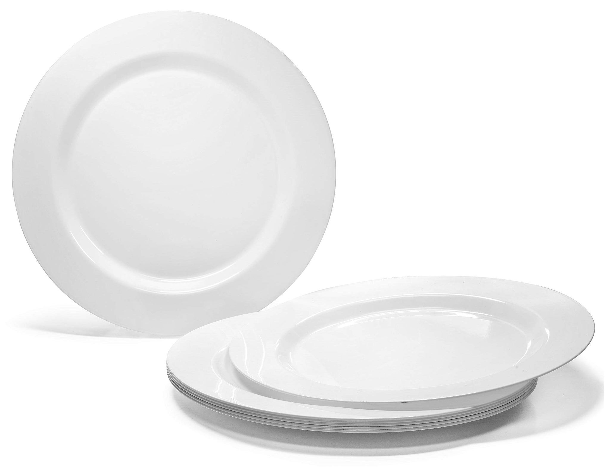 " OCCASIONS " 40 Plates Pack, Heavyweight Disposable Wedding Party Plastic Plates (10.5'' Dinner Plate, Plain White)