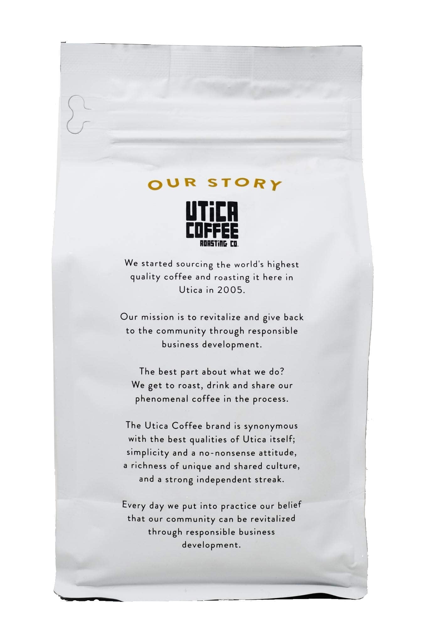 Utica Coffee Roasting Co. House Blend| Specialty Medium Roasted Ground Coffee | 16 OZ Reclosable Bag