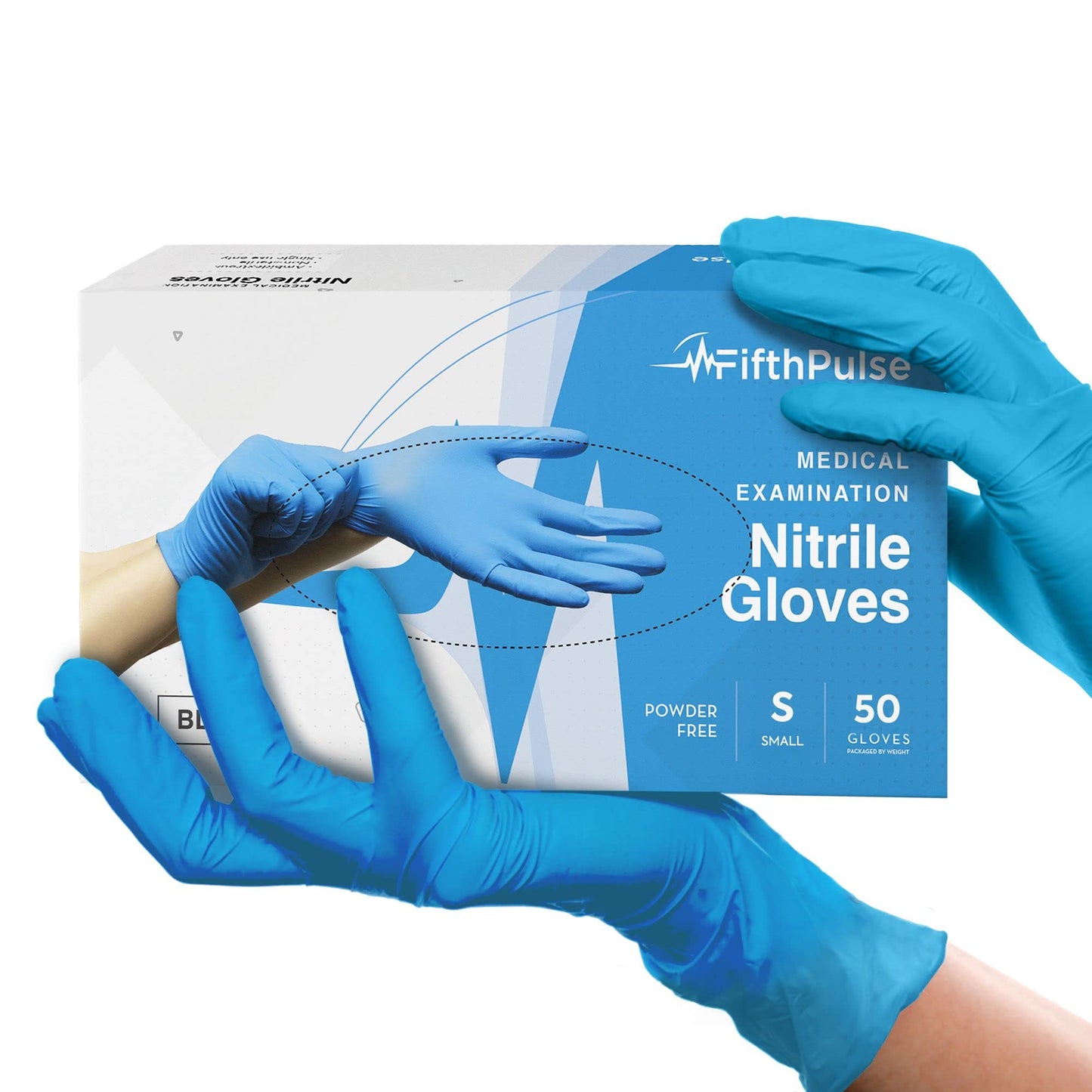Blue Gloves Disposable Latex Free Small, 50 Count - Medical and Dental Grade Surgical Gloves - Powder Free Nitrile Gloves Small - 3 Mil Thickness