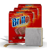 Brillo Heavy Duty Steel Wool Pads 10 pc Bundle with Microfiber Cloth - Tough Grease and Grime Remover - Steel Wool Soap Pads for Heavy Duty Cleaning